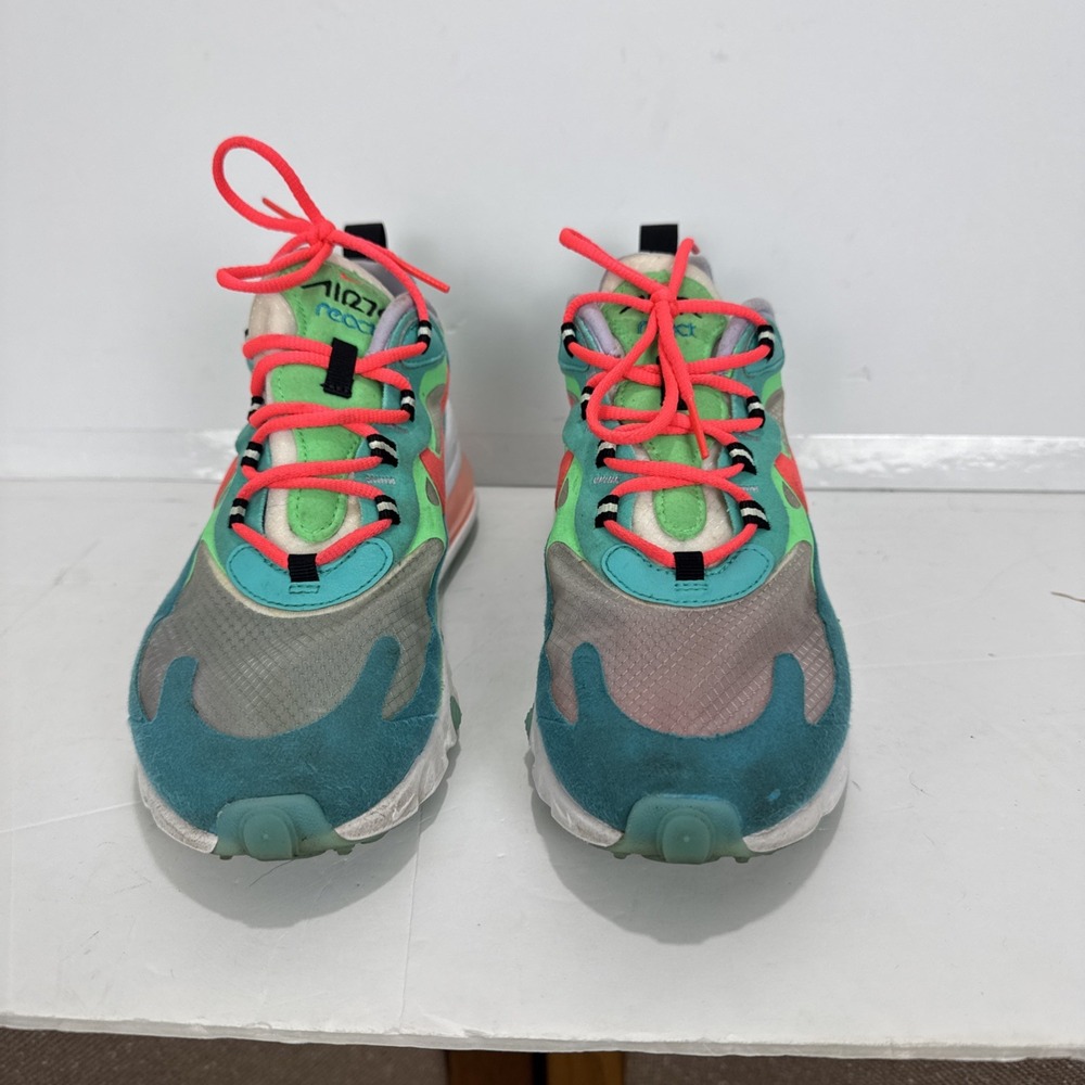 Nike‎ Air Max 270 React Electro Green Lagoon  Womens Size 7.5 - Picture 2 of 8